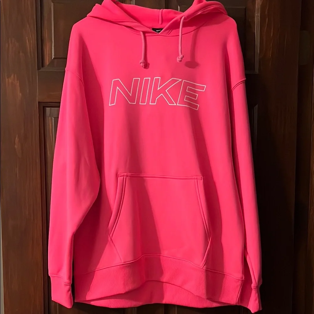 NIKE Neon Pink SMALL Oversized Fleece Hoodie